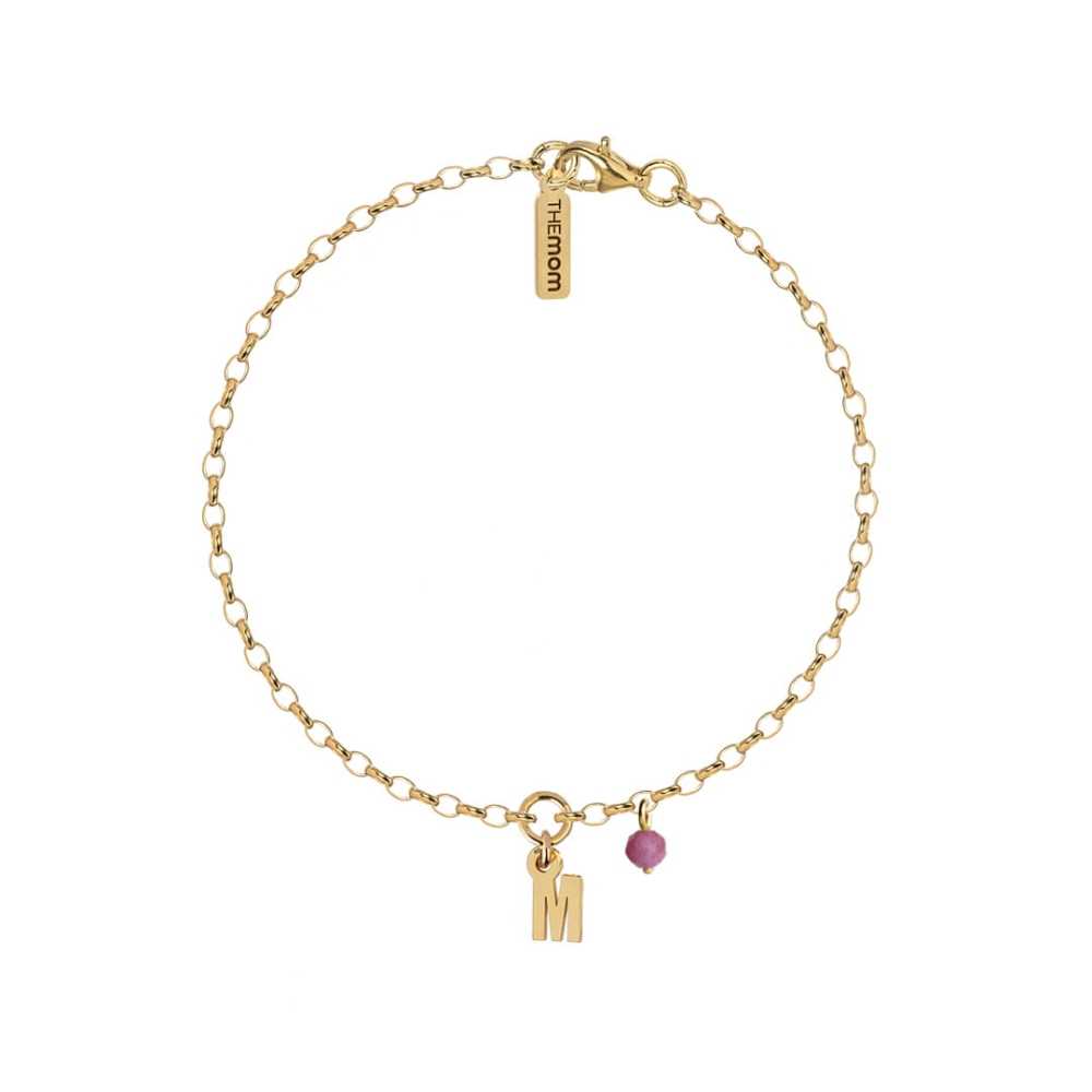 Złota Bransoletka Literka Kamien Urodzeniowy 1.jpg