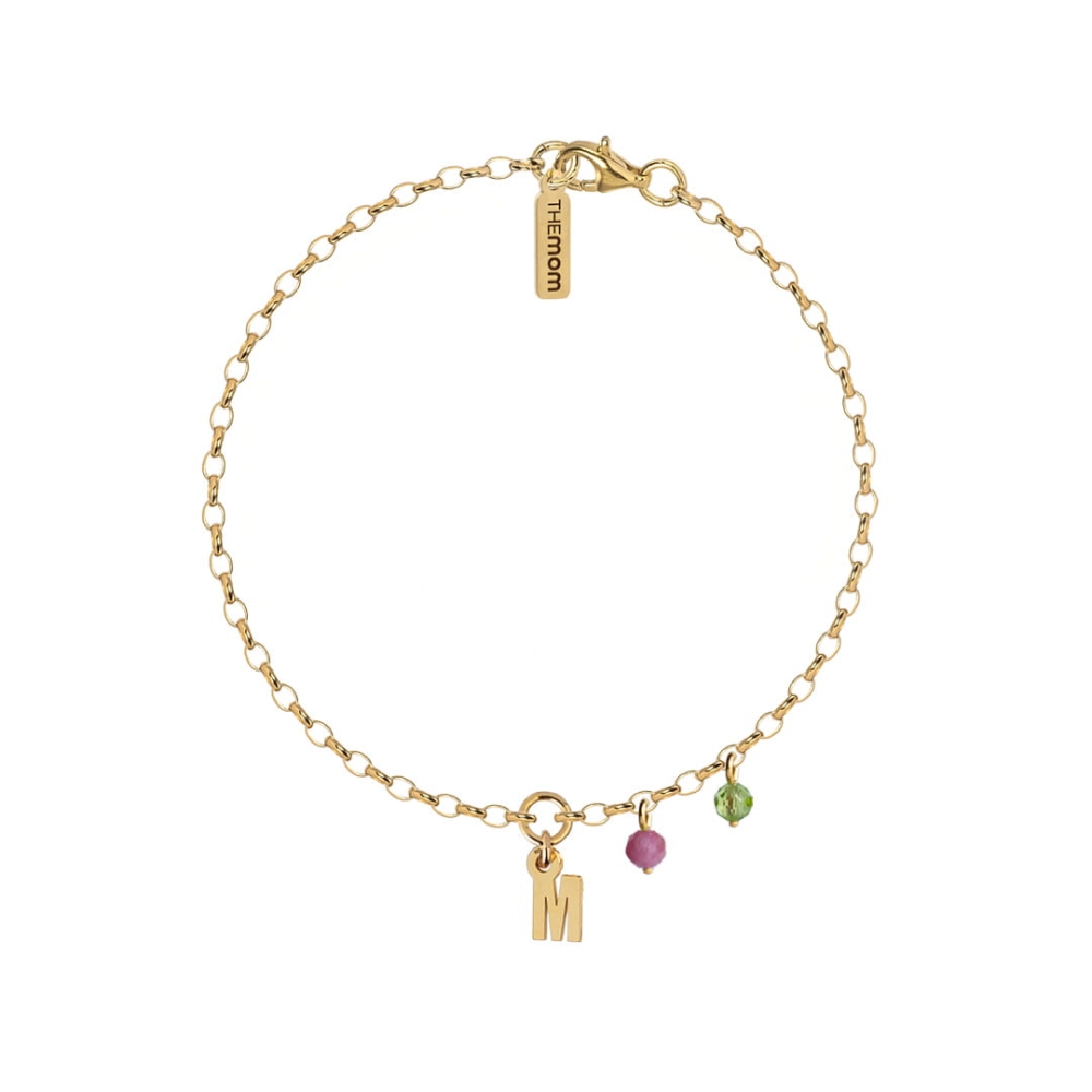 Złota Bransoletka Literka Kamien Urodzeniowy 2.jpg