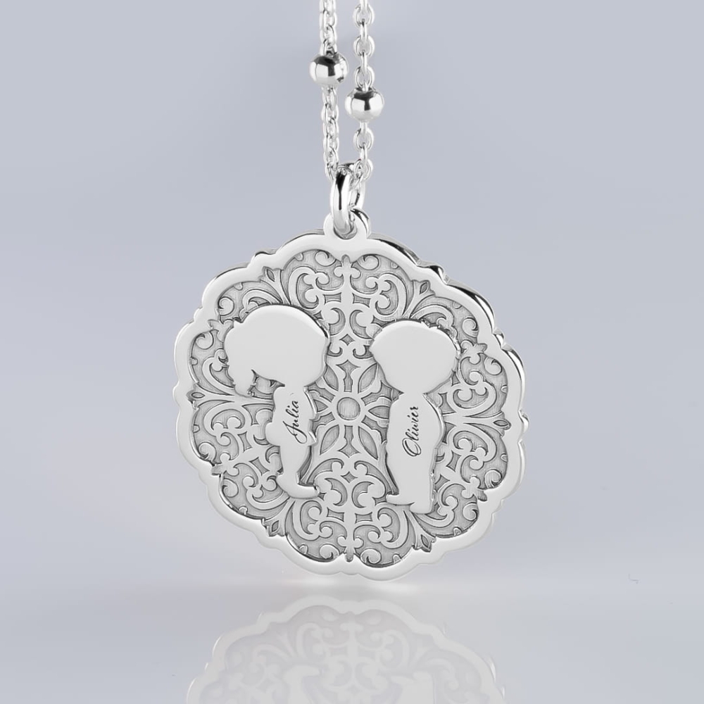 Srebrny Naszyjnik Z Grawerem Dla Mamy Medalik Dzieci