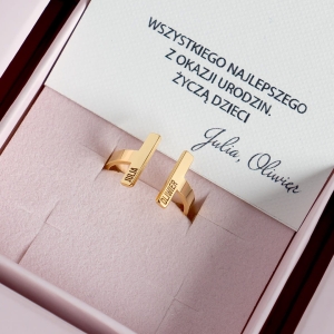Złoty Pierścionek Dwa Imiona Gold