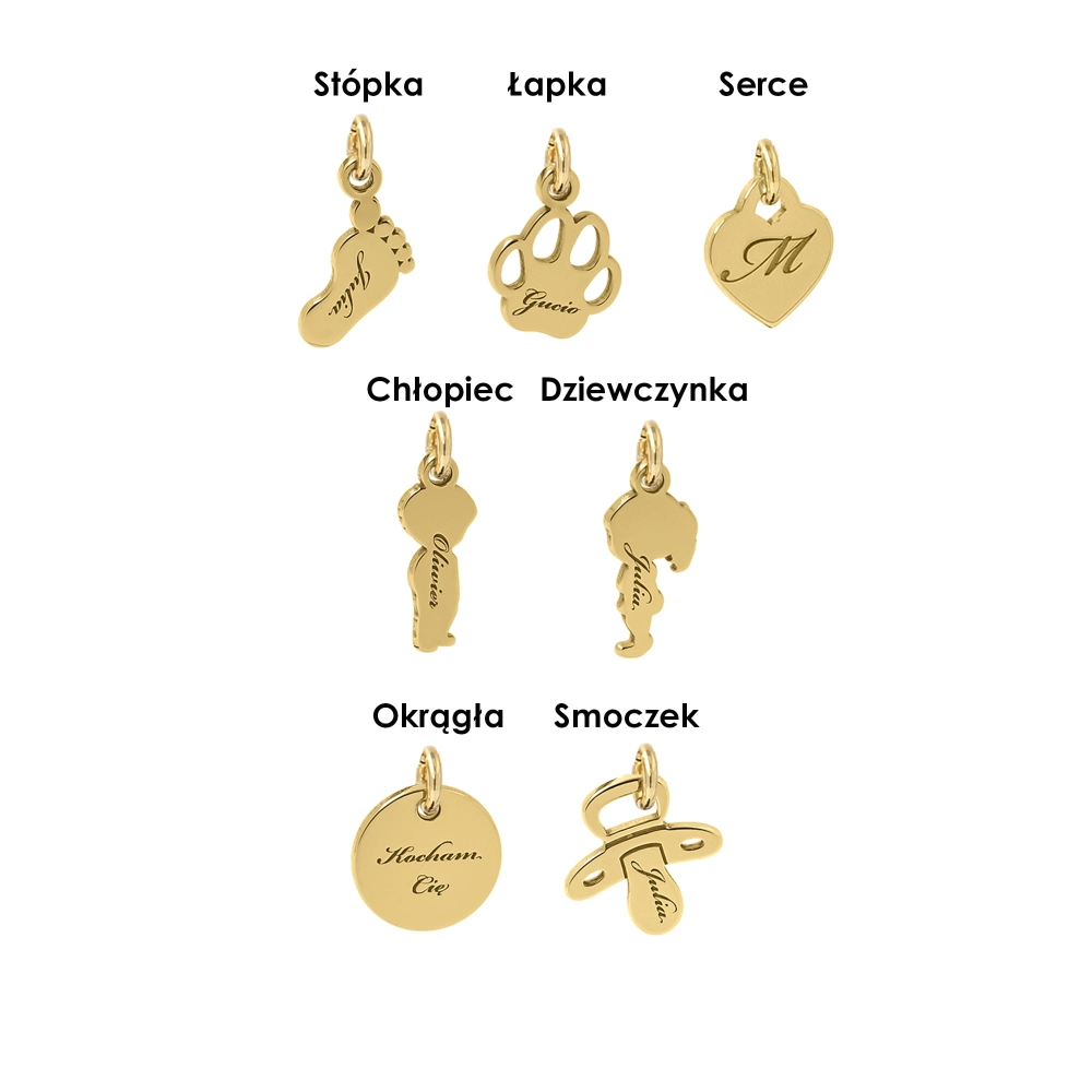 Złota Bransoletka MIX Gold Zawieszki Biale.jpg