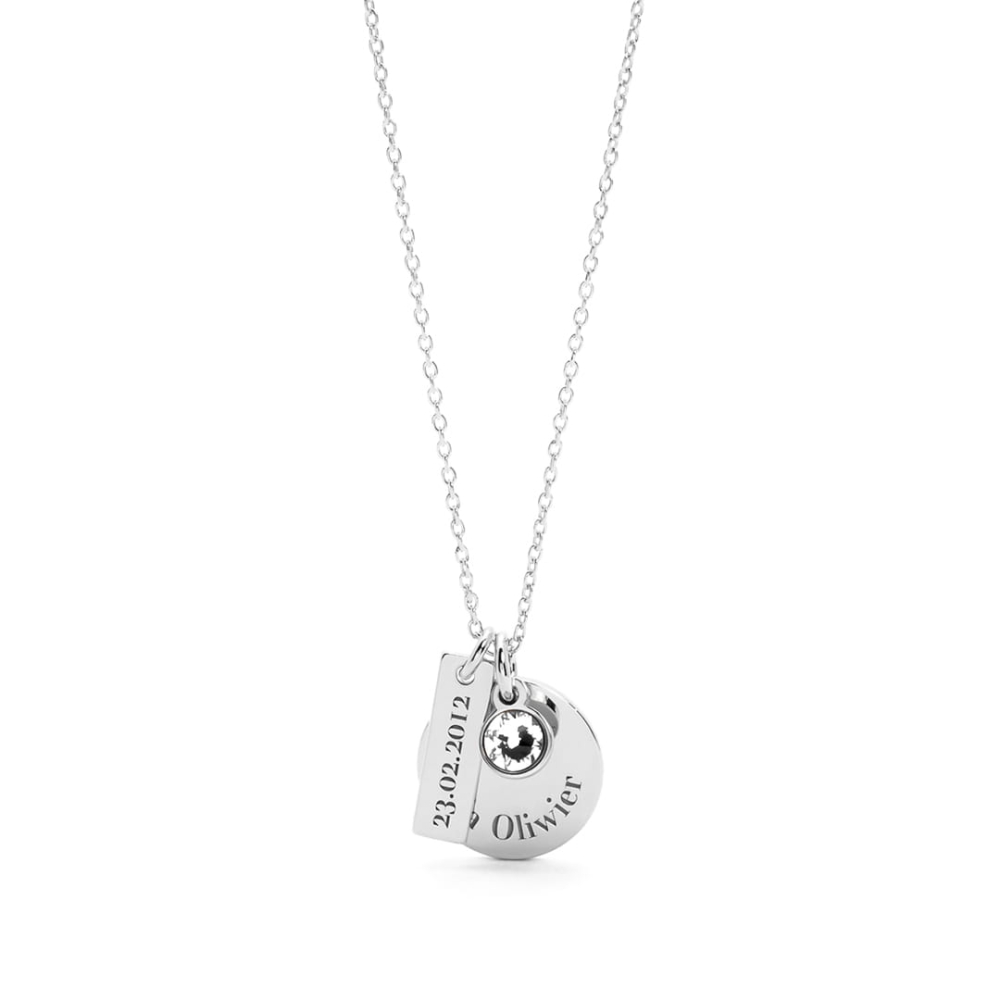 Złoty Naszyjnik Zawieszki Kryształ Crystal Silver Biale.jpg