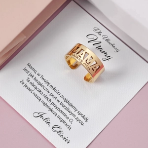 Złoty Pierścionek Obrączka MAMA Gold